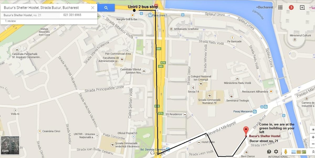 mapa hostel bukurešti