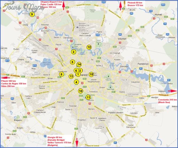 Mapa bukurešti atrakcie 