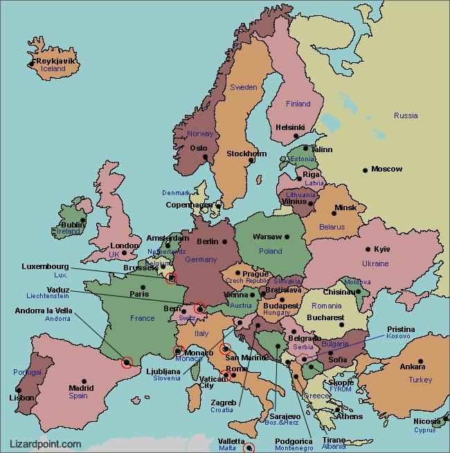 Mapa európy v bukurešti