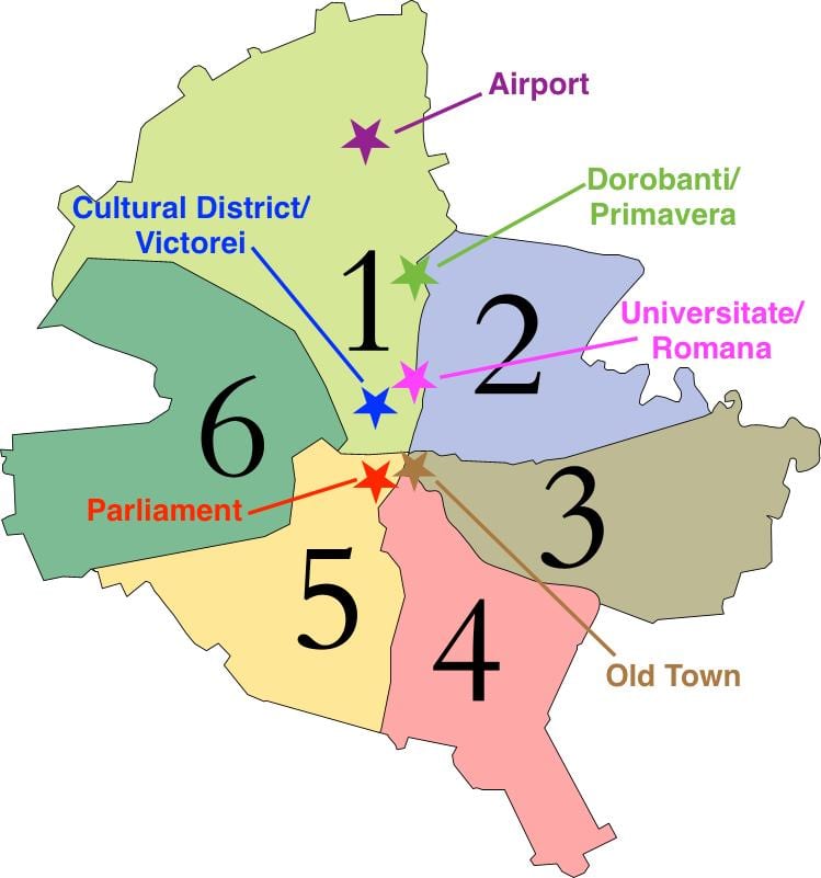 Mapa bukurešti odvetviach
